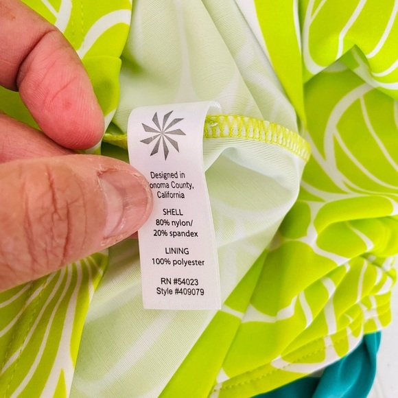 Athleta Kokomo Halter Swim Sport Dress XXS Green Floral Print Bra Insert - Picture 11 of 16